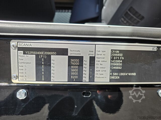 Hook arm system Scania T580 8x4*4 / TORPEDO / HOOKLIFT / ABROLKIPPER