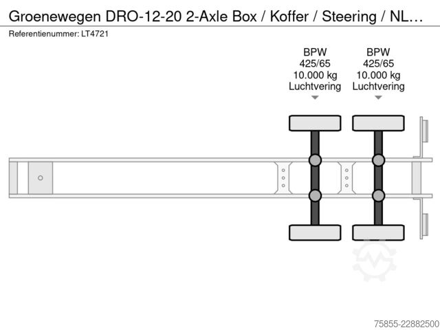 Box body Groenewegen DRO-12-20 2-Axle Box / Koffer / Steering / NL T...
