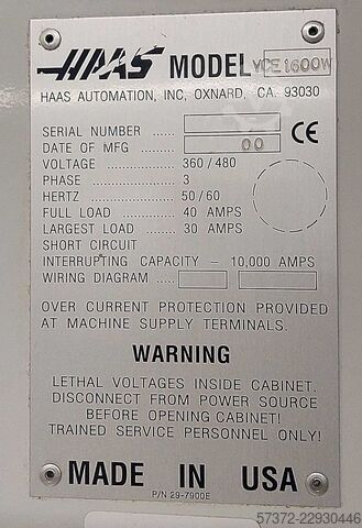 Vertikales CNC Bearbeitungszentrum HAAS VCE 1600W
