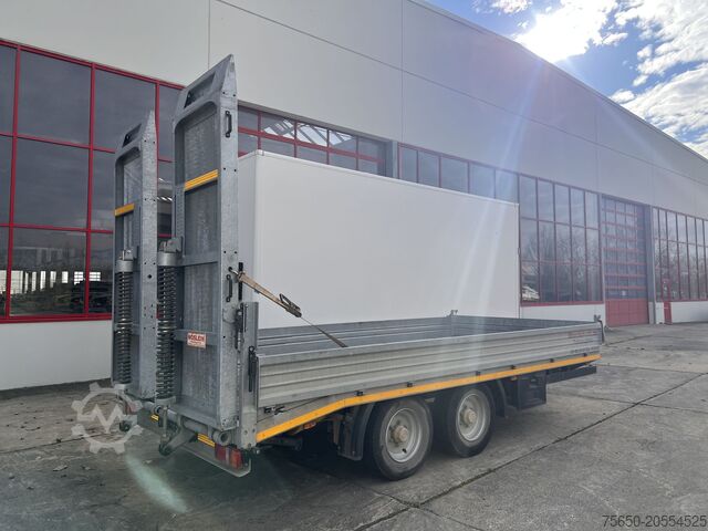 Low loader trailer Möslein TTS 11 Schwebheim  Tandemtieflader, Breite Rampen, Wenig Benutzt