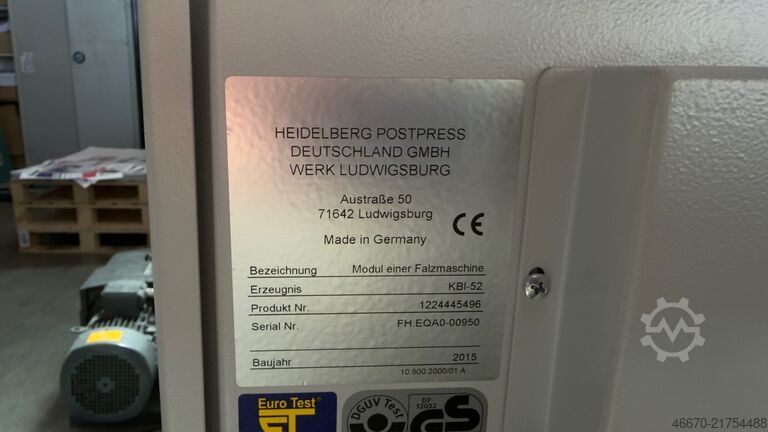 Folding machine Heidelberg Stahlfolder Ti-52