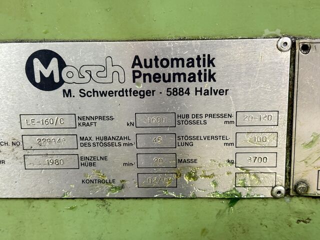 Eccentric press VSS/MASCH LE-160/C