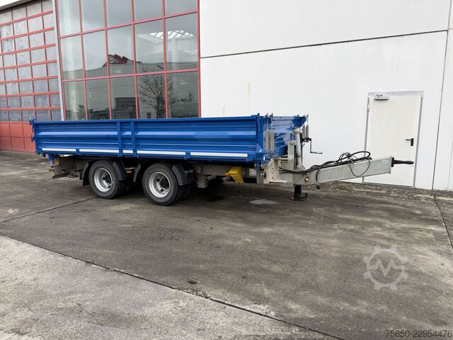 Three-way tipper trailer  18 k  18 t Tandemkipper- Tieflader, BreitbereiftWenig Benutzt