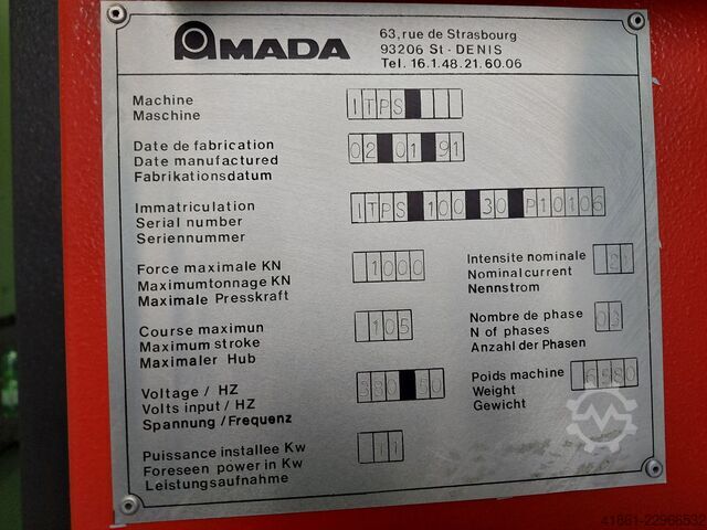 CNC hydraulic press brake AMADA ITPS 100-30