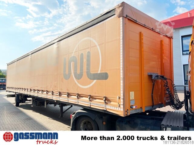 Open semitrailer with tarp Ackermann PS-F 5.3/13.5 EZG SPS, Edscha-Verdeck, Lenkachse,