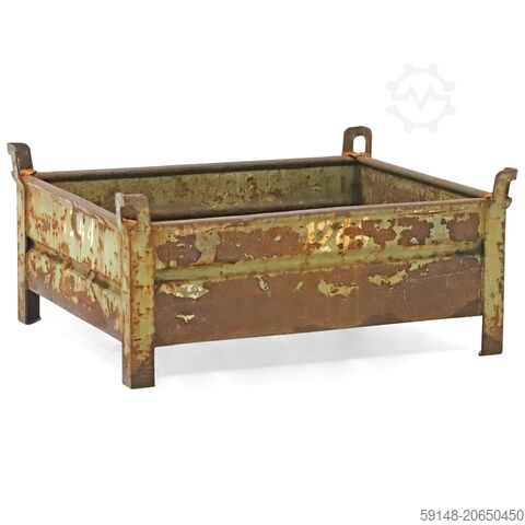 Gebrauchte Stapelboxen Stahl feste Konstruktion mit vier geschlossenen Wänden, L: 1050, B: Kruizinga 98-8088GB