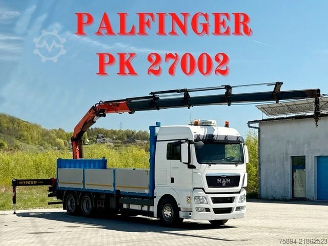 Truck mounted crane MAN TGX 28.480 Pritsche 7,10 m+ PK 27002/FUNK * TOP