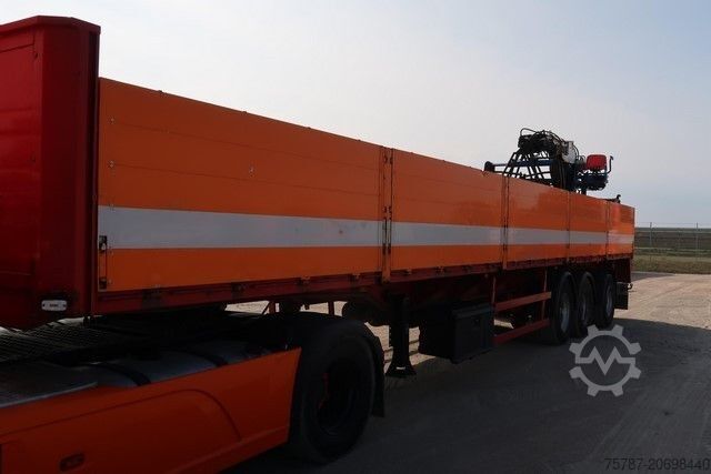 Auflieger mit offener Pritsche RENDERS Baustoffpritsche Rollkran Kennis 14 aus 2010