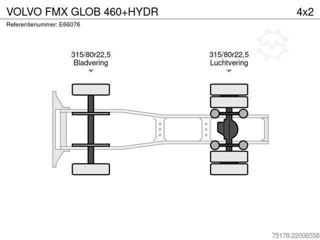 Standard tractor VOLVO FMX GLOB 460+HYDR
