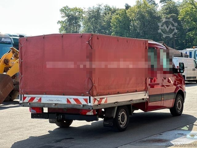 Curtain sider van VW Crafter 35 Doppelkabine Pritsche + Plane