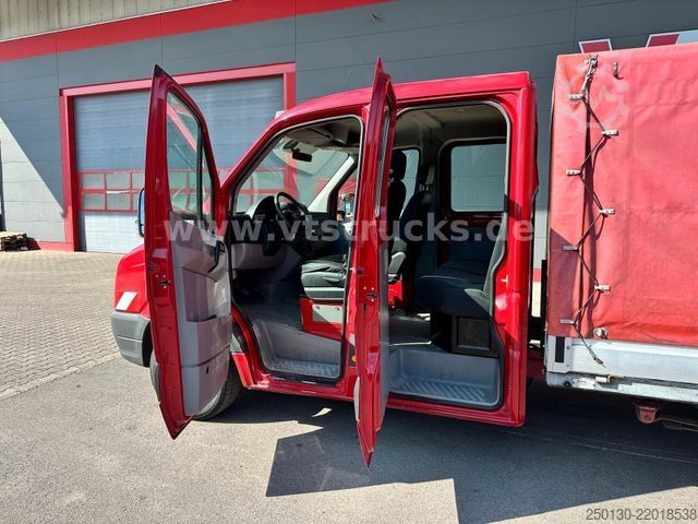 Curtain sider van VW Crafter 35 Doppelkabine Pritsche + Plane