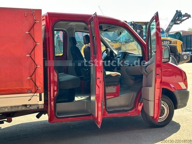 Curtain sider van VW Crafter 35 Doppelkabine Pritsche + Plane