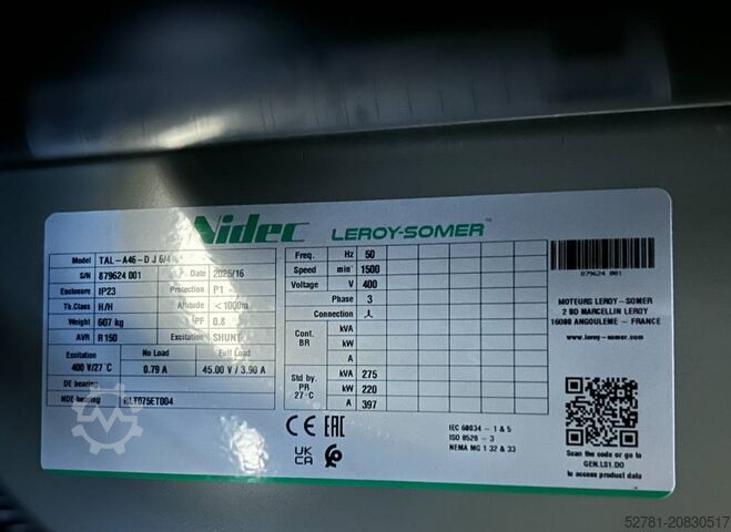 Aggregat Perkins 1206A-E70TTAG3- 275 kVA Generator - DPX-19810