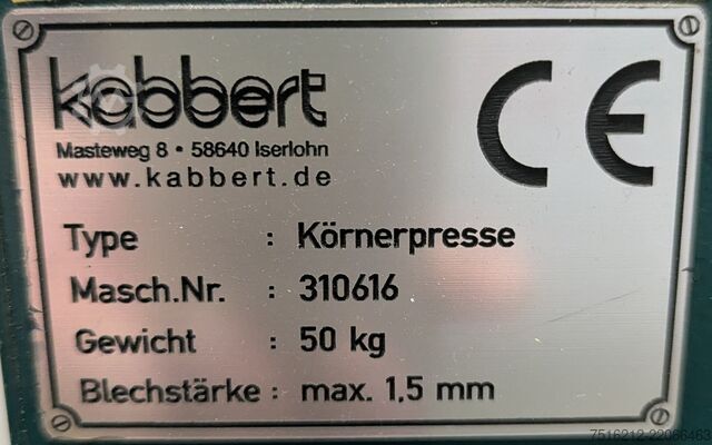 Tube & profile punching machine Kabbert Kornerpresse