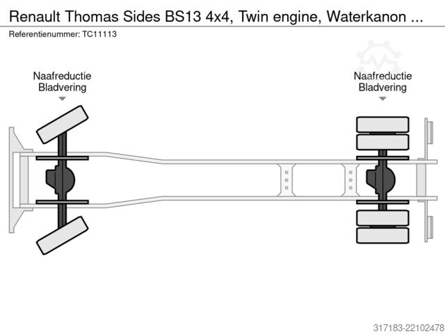 Löschfahrzeug Renault Thomas Sides BS13 4x4, Twin engine, Waterkanon