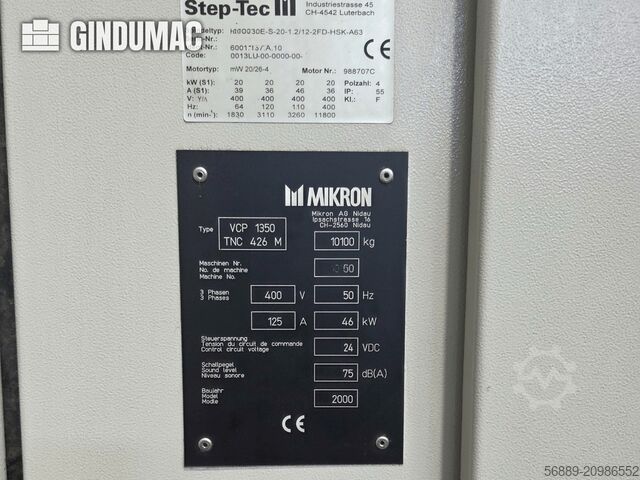 MIKRON VCP 1350 MIKRON VCP 1350