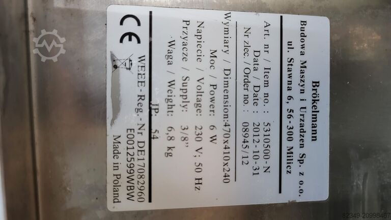 Hand wash basin Brökelmann Edelstahl Handwaschbecken Bj.2012