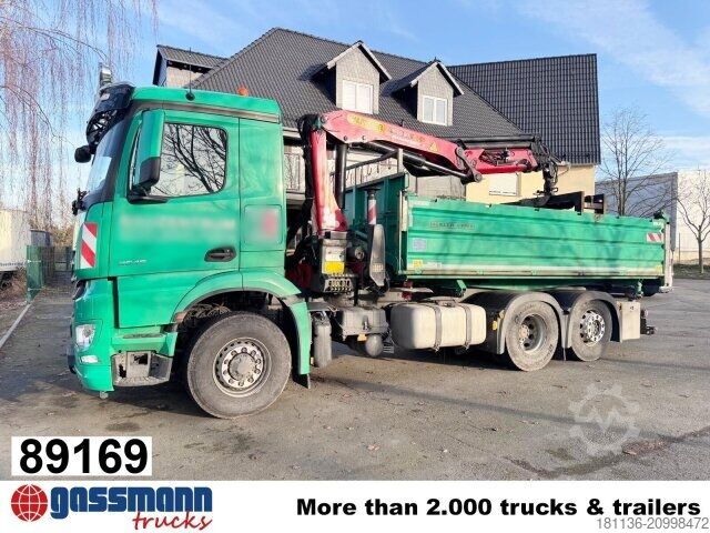 Tipper truck Mercedes-Benz Arocs 2545 L 6x4 HAD, Kran Palfinger PK19.001