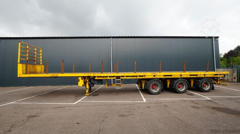Platform trailer Nooteboom 3 axle extendable flatbed trailer