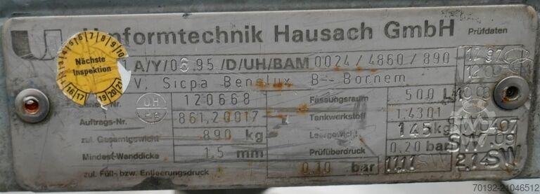 500 Liter IBC Container aus V2A Thielmann (UCON) 9063