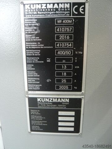 Milling machine Kunzmann WF400M