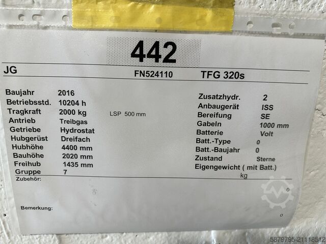 Gabelstapler Jungheinrich TFG 320s | 2000kg | 4400mm | Bj. 2016