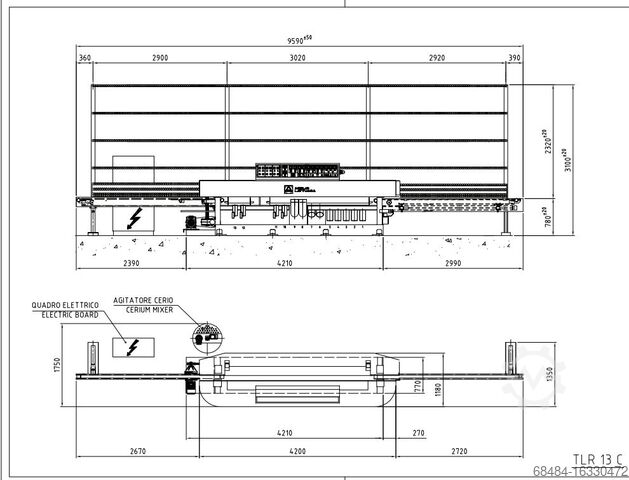 Glass grinding machine Lattuada TLR 13 C
