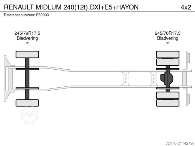 Tarpaulin RENAULT MIDLUM 240(12t) DXI+E5+HAYON
