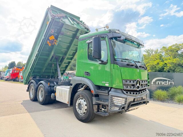 Three-sided tipper truck MERCEDES-BENZ Arocs 2646 6x4 MEILLER Kipper 15TKM AHK