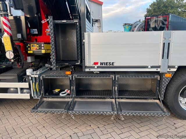 LKW mit Pritsche (offen) VOLVO FMX 500  FASSI Ladekran F545 JIB & Winde Sofort