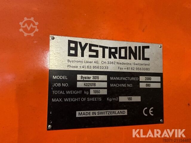 Laserschneidmaschine Bystronic Bystar 3015 Bystar 3015