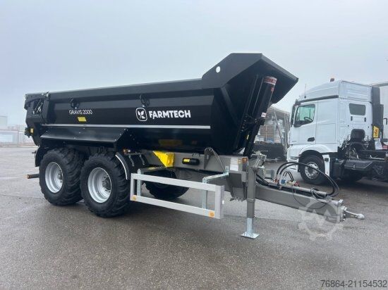 Kippanhänger Farmtech FARMTECH, TANDEM-SCHWERLAST-MULDENKIPPER GRAVIS 2000,  HYDR. HECKKLAPPE, HARDOX