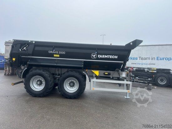 Kippanhänger Farmtech FARMTECH, TANDEM-SCHWERLAST-MULDENKIPPER GRAVIS 2000, HYDR. HECKKLAPPE, HARDOX