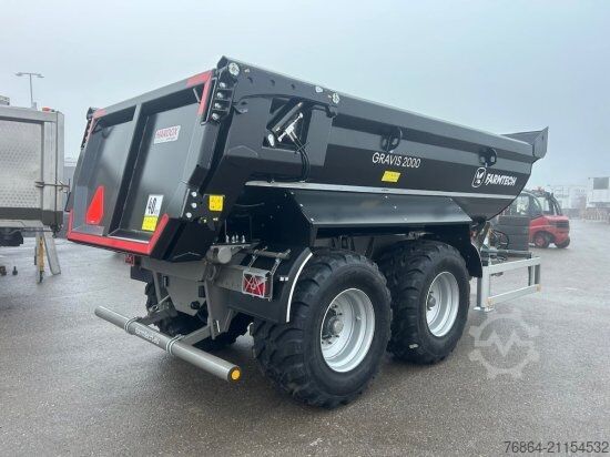 Kippanhänger Farmtech FARMTECH, TANDEM-SCHWERLAST-MULDENKIPPER GRAVIS 2000,  HYDR. HECKKLAPPE, HARDOX