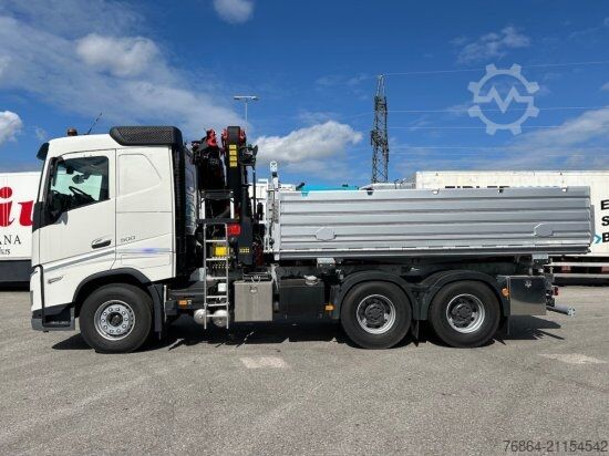 Dreiseitenkipper LKW VOLVO FH 500 3-SEITEN KIPPER MIT PALFINGER PK22002EH, RETARDER