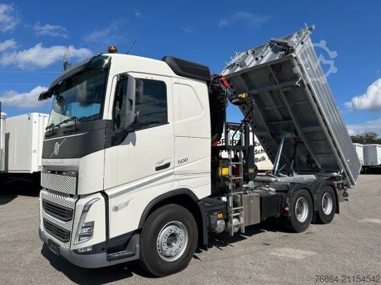 Dreiseitenkipper LKW VOLVO FH 500 3-SEITEN KIPPER MIT PALFINGER PK22002EH, RETARDER