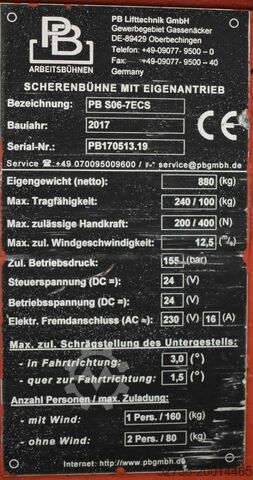 Scherenhebebühne PB Lifttechnik S06-7ECS
