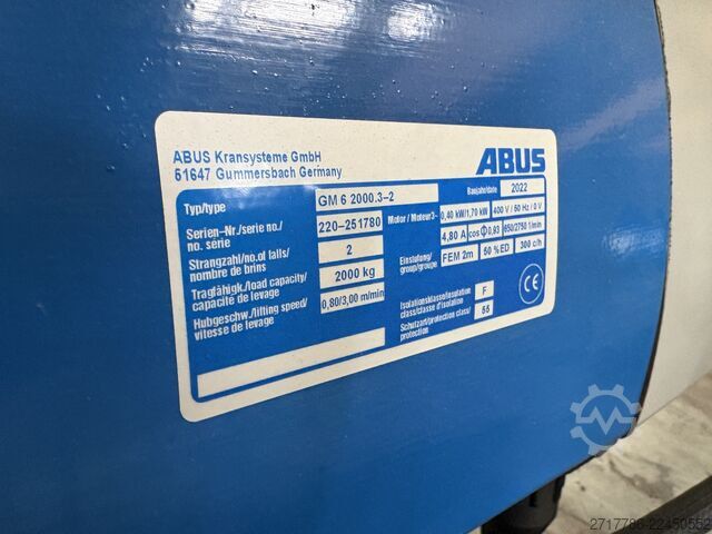 ABUS light gantry crane 2000 kg x 3600 Abus LPK