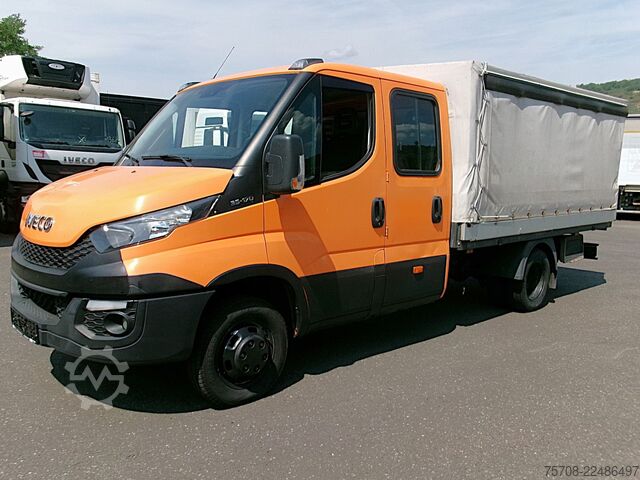 Curtain sider van IVECO Daily 35C17*DoKa*Luft*AHK*Diff*Klima*6 Sitze