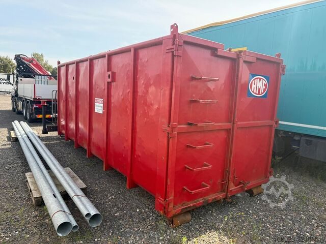 Swap body semitrailer  Abrollcontainer mit HMF Kran