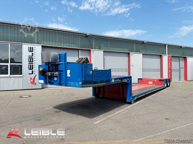 Low loader semitrailer MEUSBURGER MPG-2*hydr. Lenkung*Tiefbett 7100mm*