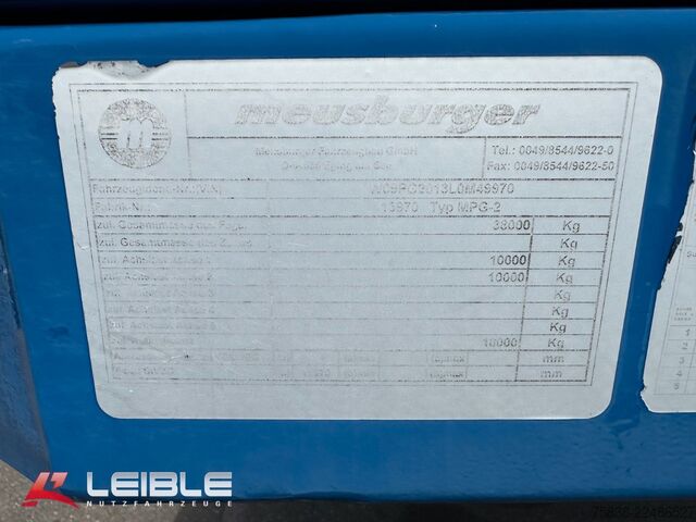 Low loader semitrailer MEUSBURGER MPG-2*hydr. Lenkung*Tiefbett 7100mm*