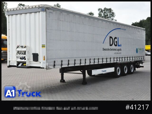 Open semitrailer with tarp KRONE SD, Getränke, Safe Curtain, LBW, Lenkachse,