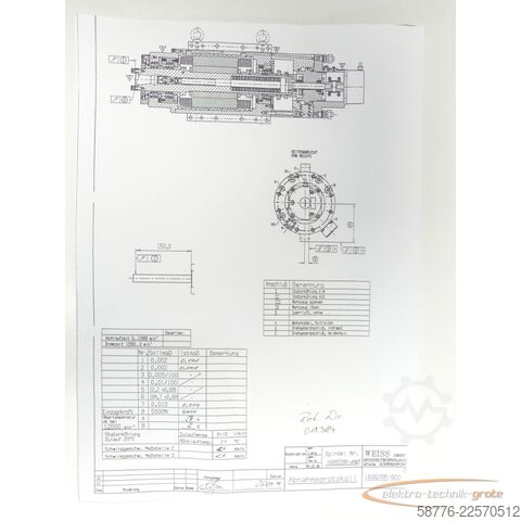 Component Weiss WEISS 168928B-002 Spindel