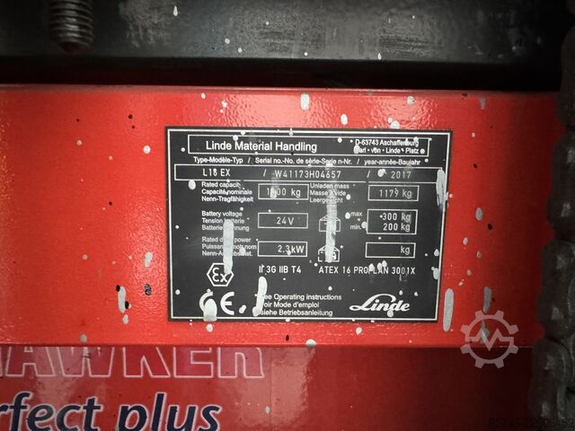 L 16 * DEMO * Atex EX * Proplan 3G / Z2 * Triplex FFL * NEW battery !! LINDE L 16 * DEMO * Atex EX * Proplan 3G / Z2 * Triplex FFL * NEW battery !!