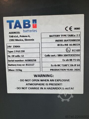 P 3.0 * Atex EX * Pyroban 2G / Z1 * NEUE Batterie !! HYSTER P 3.0 * Atex EX * Pyroban 2G / Z1 * NEW battery !!