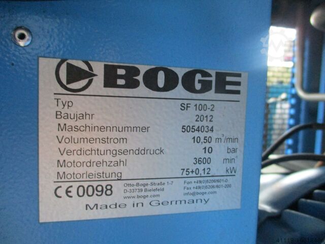 BOGE SF 100-2 screw compressor  