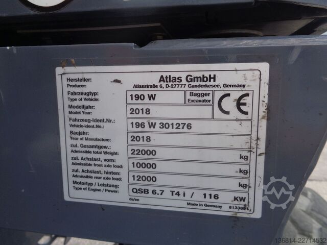 Mobilbagger ATLAS 190W SW Klima RFK