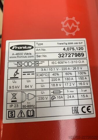 Professionelles TIG-Schweißgerät FRONIUS TransTig 2200 Job G/F