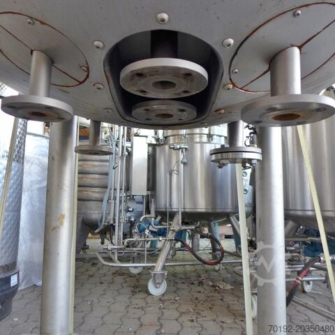 630 Liter heiz-/kühlbarer Rührwerksbehälter aus V2A mit Schrägblattrührwerk 5829